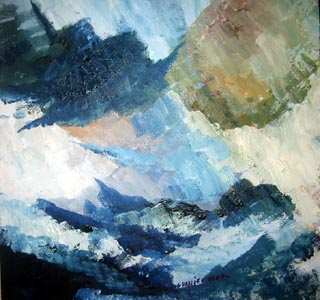 2008 "Vague" huile sur toile 20x20 cm