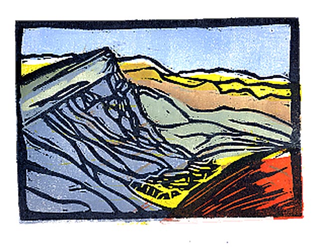 2009 "Montagne de Sumne" 10x14,5 cm 6 linogravures