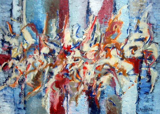 2004 " Mouvement" huile sur toile 40x70 cm