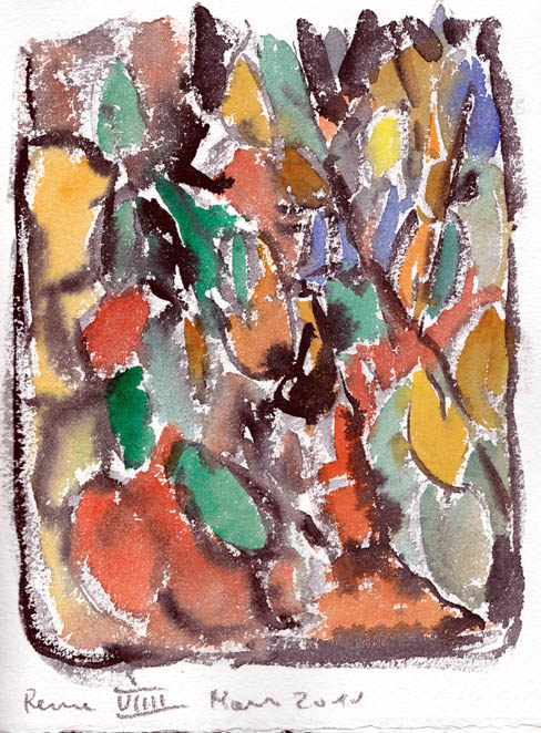 Mars 2011 "Renne09" aquarelle 25 x 20 cm