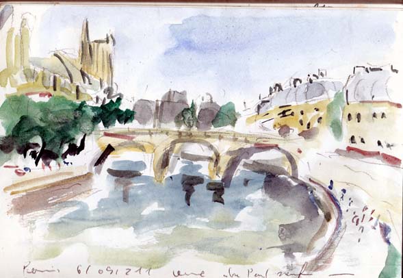 "Les ponts de Paris" aquarelle 06/05/2011 21 x 14,8 cm