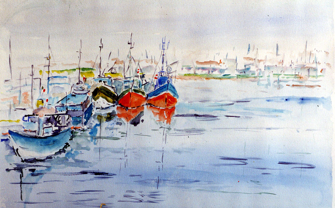 "Concarneau" 1999 aquarelle 40 x 70 (vendu)